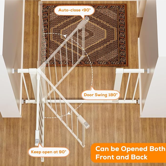 29.5-46" Baby Gate for Stairs, Baby Safety Essentials, Auto Close Gate for - Image 5