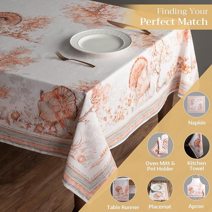 Maison d' Hermine Table Cloth Rectangle Table 100% Cotton 60 x 120 Inches Fall - Image 5