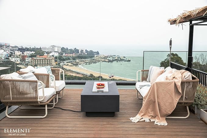 Elementi | Bundle Granville Gas Fire Pit Cast Concrete 60" Rectangular Fire - Image 5