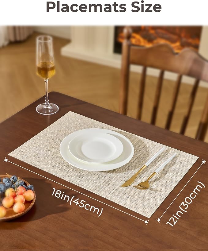 Leetaltree Beige Placemats Set of 12 - Image 4
