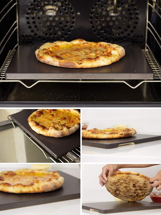 Pizza Stone, Ceramic Coating 15"x12" Rectangular Pizza Stone - Image 5