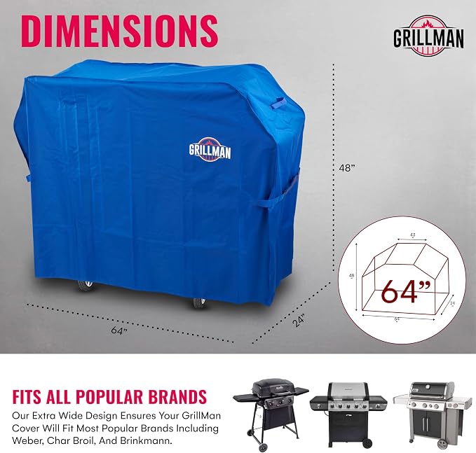 Grill Cover by Grillman, 64 Inch, BBQ Outdoor Grill Covers, Charcoal & Gas - Image 3