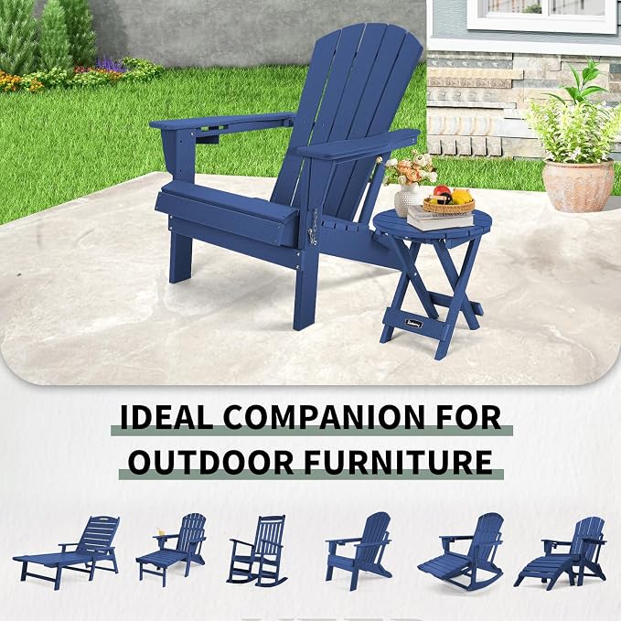 FUNBERRY Outdoor Folding Adirondack Side Table, No Assembly Portable Patio End - Image 8