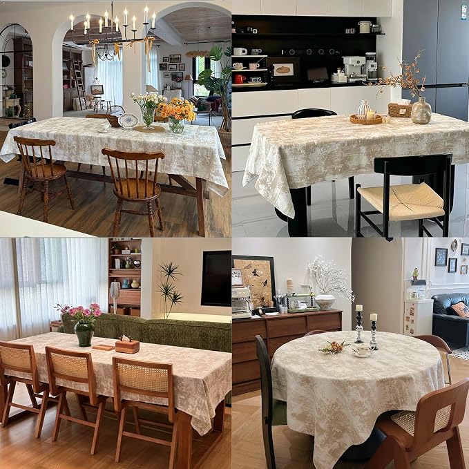 Table Cloth for Rectangle Tables, Jacquard Washable Waterproof Tablecloth - Image 7