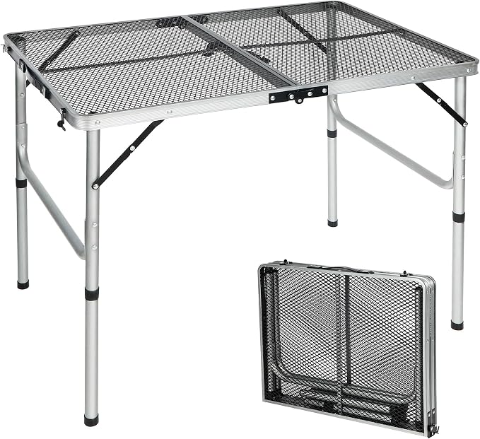 RedSwing Portable Grill Table for Outside, Aluminum Folding Grill Stand Table by RedSwing