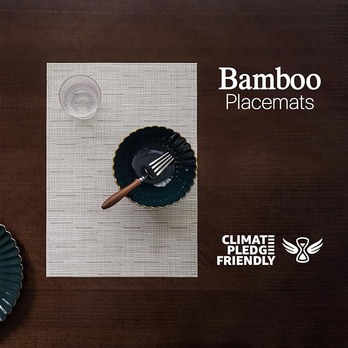 LEXMORE Placemats Set of 12 Vinyl/Plastic Woven Place Mats - Image 2