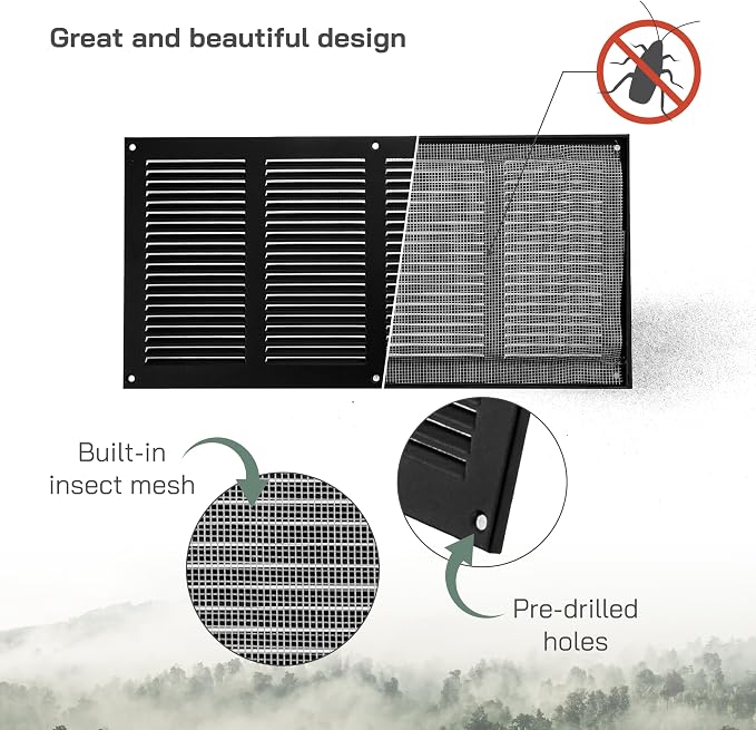 Vent Systems 16" x 8" Inch Anthracite Metal Air Vent Cover - Image 3