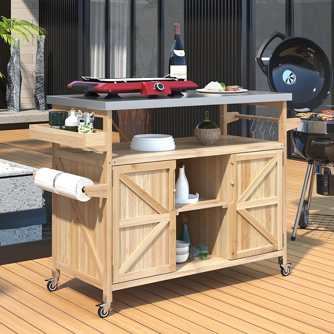 50.25" W Grill Cart with Stainless Steel Tabletop - Image 3