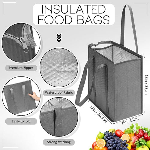 10 Pack Large Insulated Grocery Bags Reusable Shopping Bags - Image 2