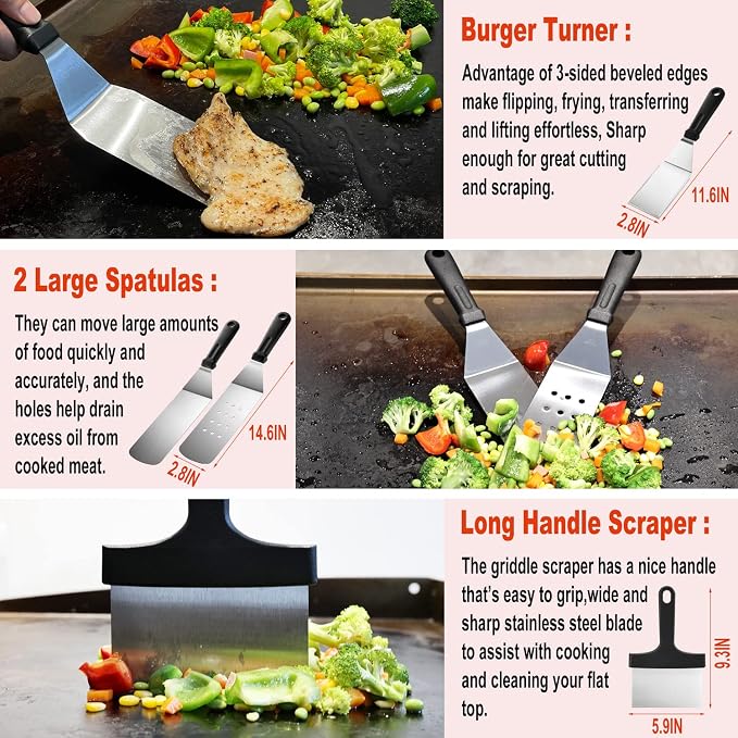 38PCS Flat Top Grill Accessories Set - Image 3