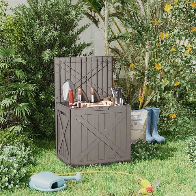EasyUp 32 Gallon Outdoor Deck Box Waterproof, UV Resistant Resin Outdoor - Image 3