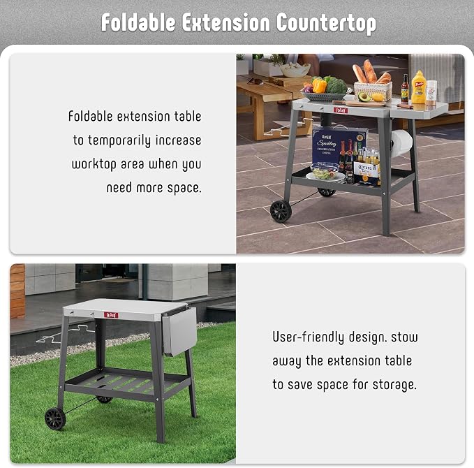 Outdoor Grill Cart, Pizza Oven Table - Image 5