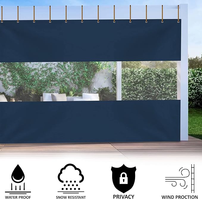 Covers & all Outdoor Clear Panel Curtain, 12 oz Vinyl Outdor Curtains - Image 3