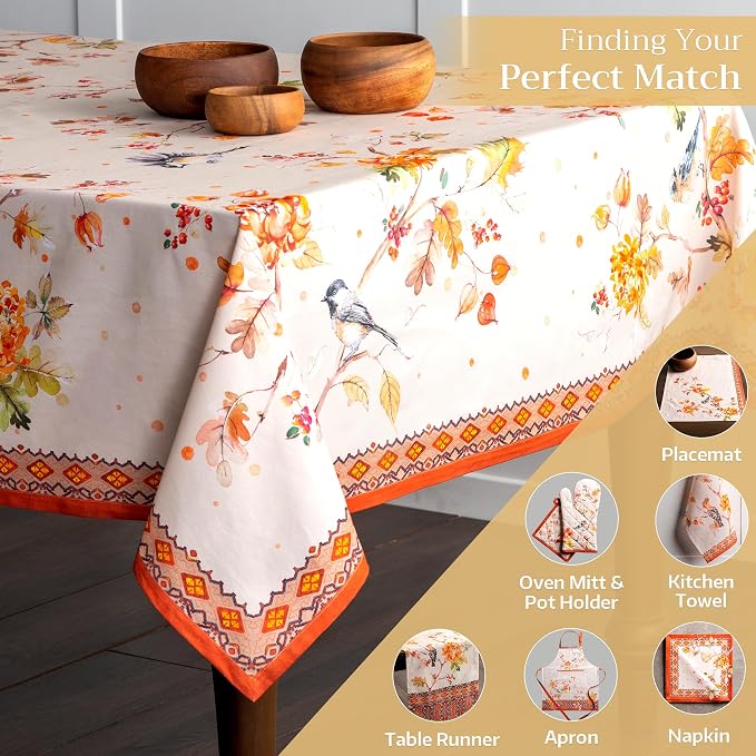 Maison d' Hermine Table Cloth Rectangle Table 100% Cotton 70 x 108 Inches Fall - Image 5