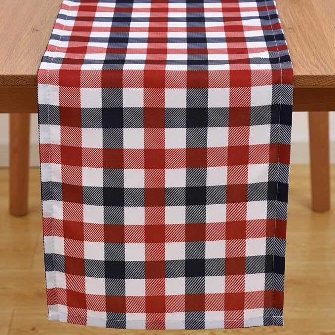 Waterproof Checkered Tablecloth Runner Fabric - Image 9
