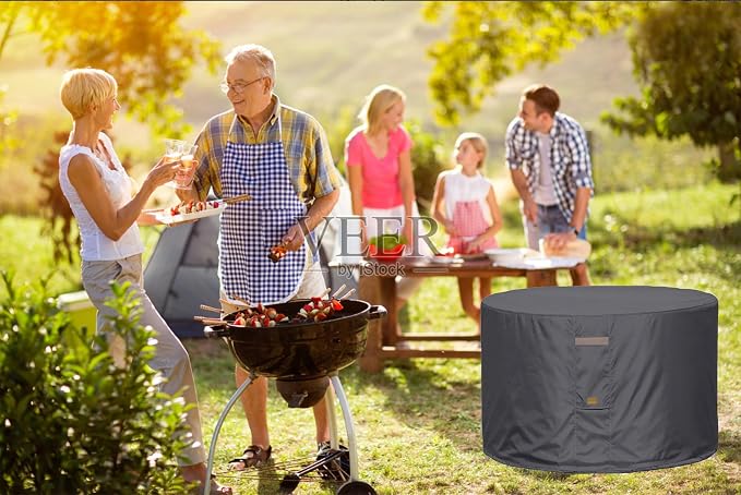 Fire Pit Cover 600D Heavy Duty Waterproof Fabric - Image 9
