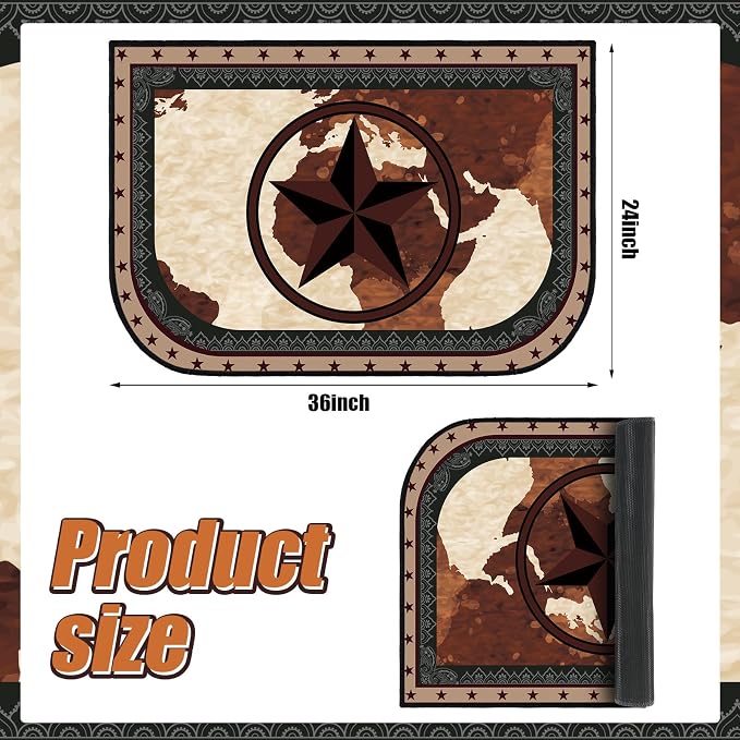 Demissle Cabin Fireplace Hearth Rug Fireplace Mats Cabin Southwestern Fireproof - Image 3