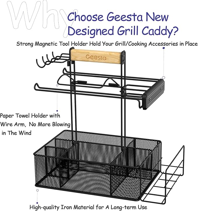 Geesta Grill Caddy for Outdoor Grill, BBQ Picnic Camping Caddy - Image 4