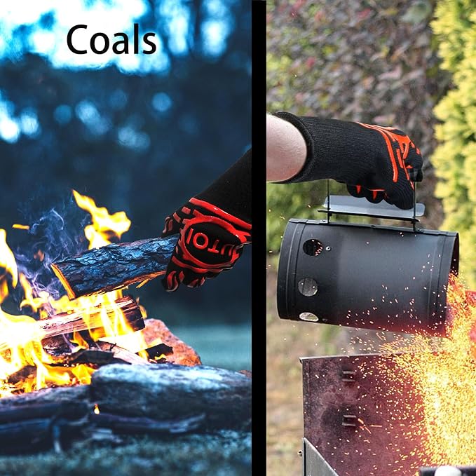BBQ Grill Gloves 1472°F Heat Resistant, Long Grilling Gloves Oven Mitts - Image 2