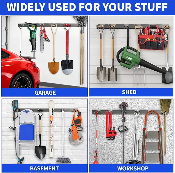 Garden Tool Organizer Wall Mount, 48inch Heavy Duty Garden Tool organizer - Image 2