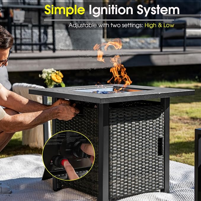 Sundale Outdoor 28 Inch Outdoor Fire Pit Table, 50000 BTU Propane Fire Pits - Image 3