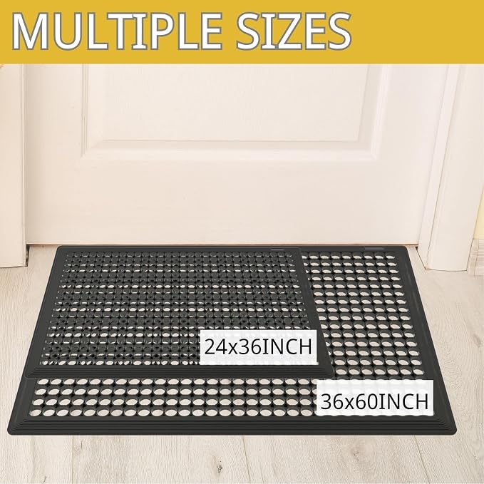 BESEA 2Pack Rubber Floor Mats 36 x 60 Inch – Heavy Duty Outdoor Door Mats - Image 4