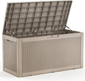 120 Gallon Waterproof Outdoor Storage Box, Resin Deck Box, Lockable Outside by MAIUSCOLI