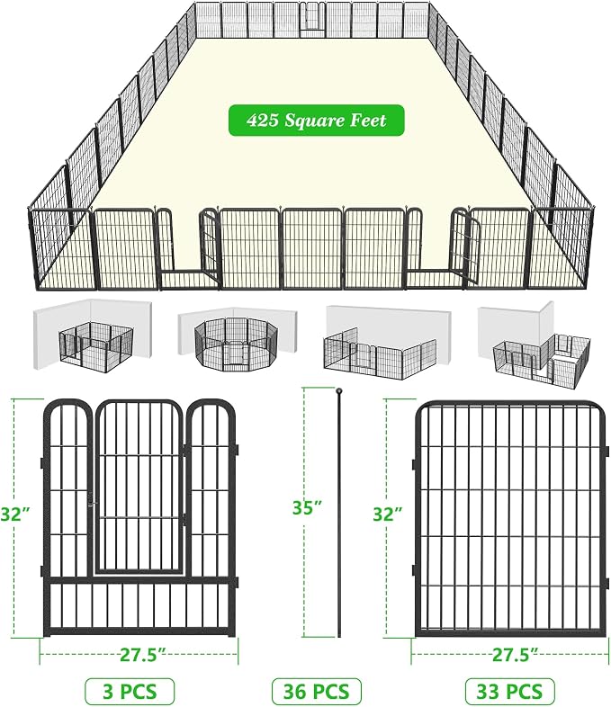 Garden Fence with Gate Metal Fencing Outdoor - Image 7