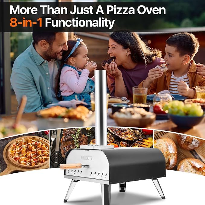 Pizza Oven 13 Inch Outdoor Wood Fired Portable Stainless Steel Pizza Oven - Image 6