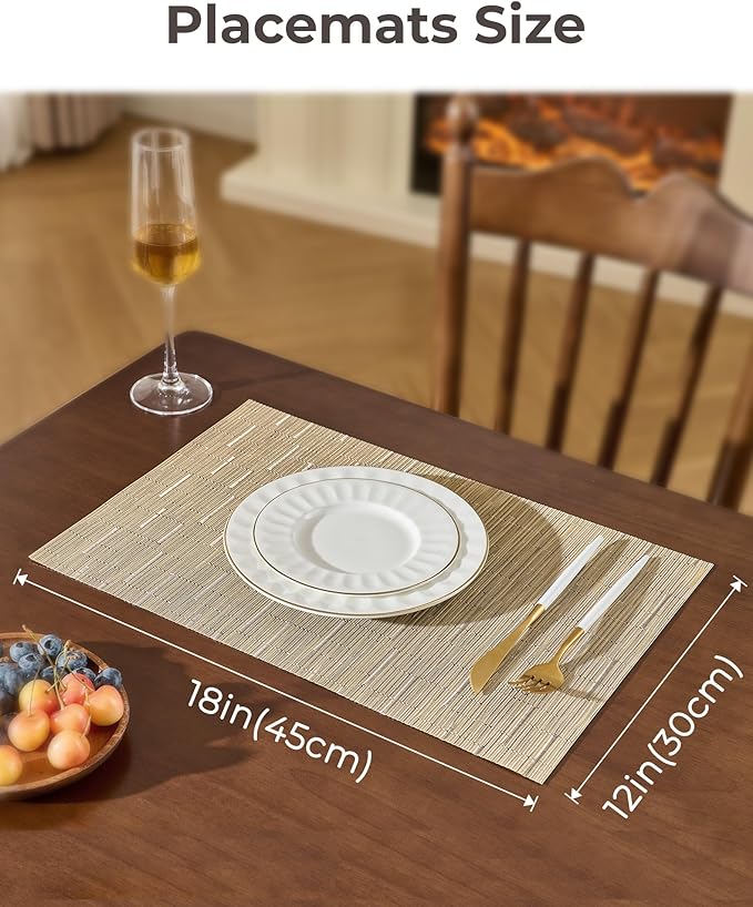 Leetaltree Light Brown Placemats Set of 8 - Image 4