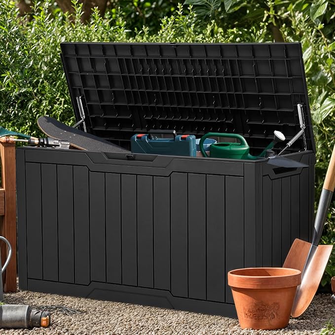 YITAHOME 100 Gallon Outdoor Storage Box, Large Water Resistant Resin Deck Box - Image 7