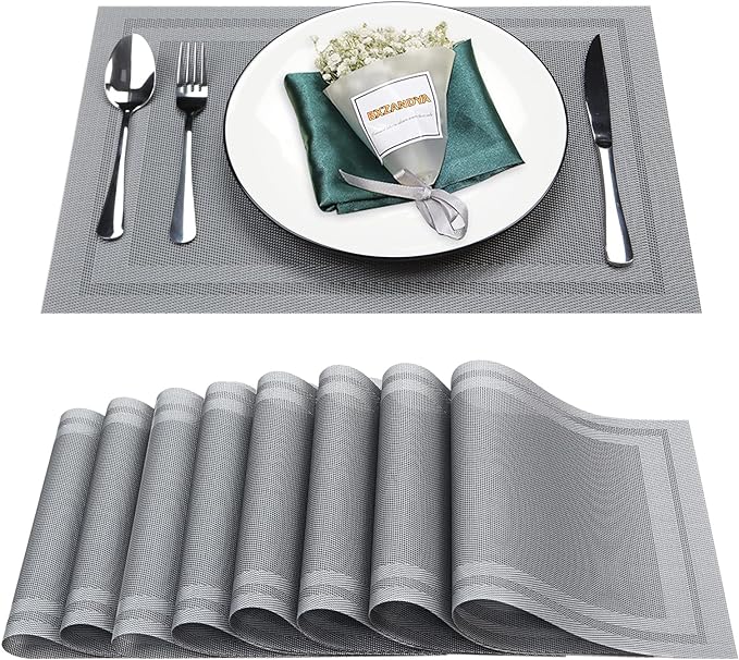 Placemats Set of 8, Heat and Stain Resistant Indoor/Outdoor Place mats by BxzanDya-LifeSmartMaker