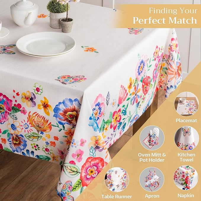 Maison d' Hermine Table Cloth Rectangle Table 100% Cotton 60 x 90 Inches - Image 5