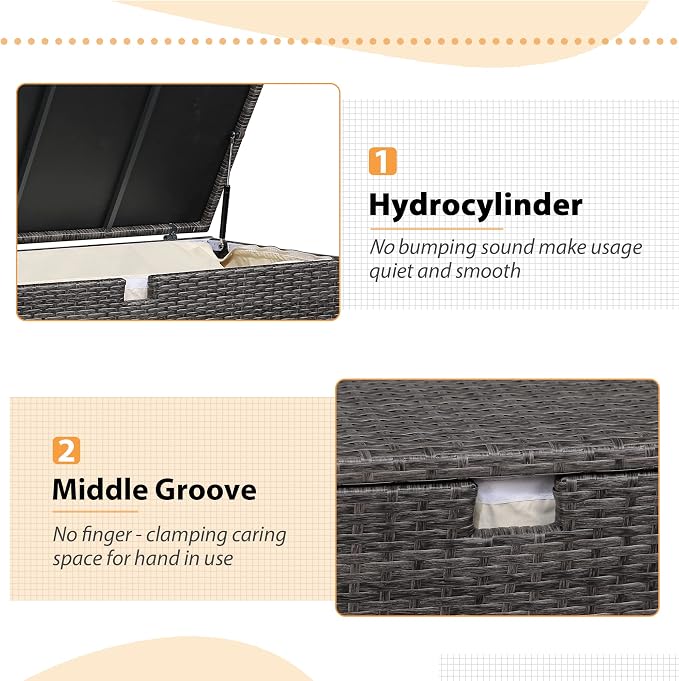 Super Patio Outdoor Patio Storage Box Waterproof, 120 Gallon Large Deck Box - Image 4