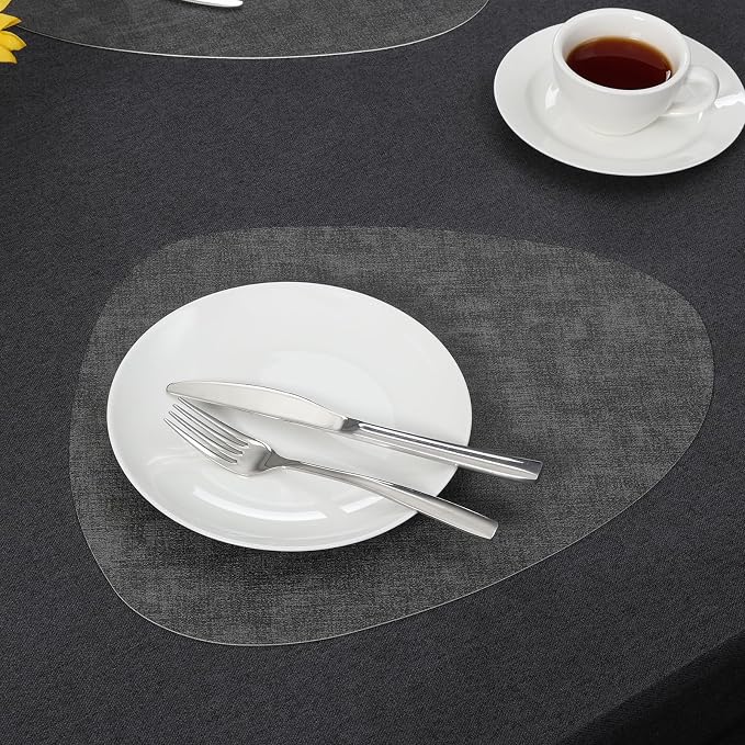 Placemats and Coasters, Washable Reversible Placemats Round Faux Leather - Image 8