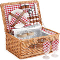 ZORMY Wicker Picnic Basket for 2 Person, Willow Hamper Basket Sets by ZORMY