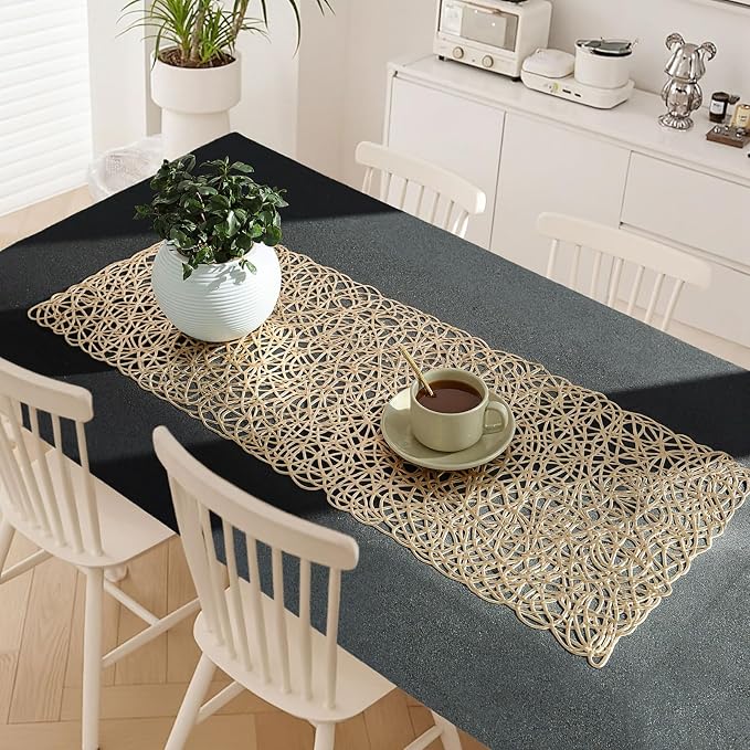 FAVE Gold Table Runners 36 Inches Heat Resistant Table Runner Flower Shaped - Image 3