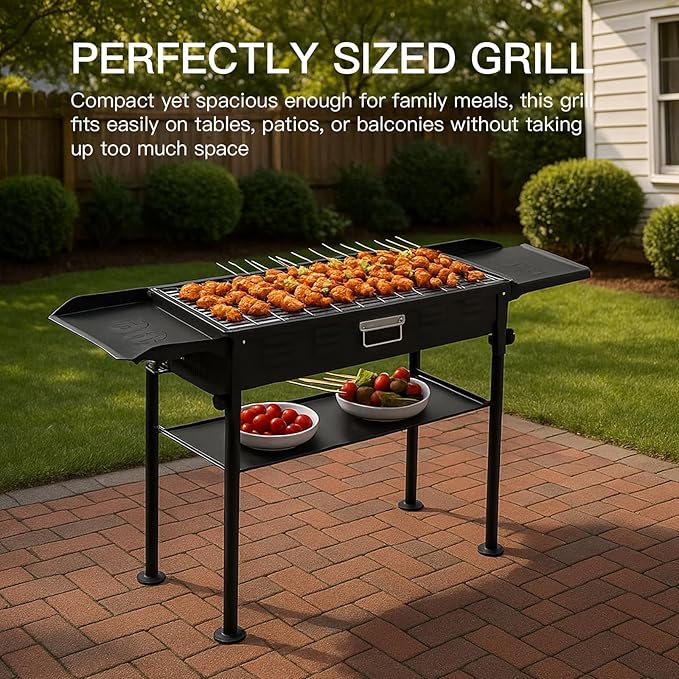 comzenz 35’’ Portable Charcoal Grill Folding BBQ Grill - Image 2