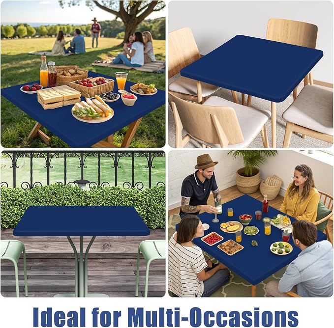 Spandex Square Table Cloth 6 Pack, Elastic Fitted Tablecloths - Image 9