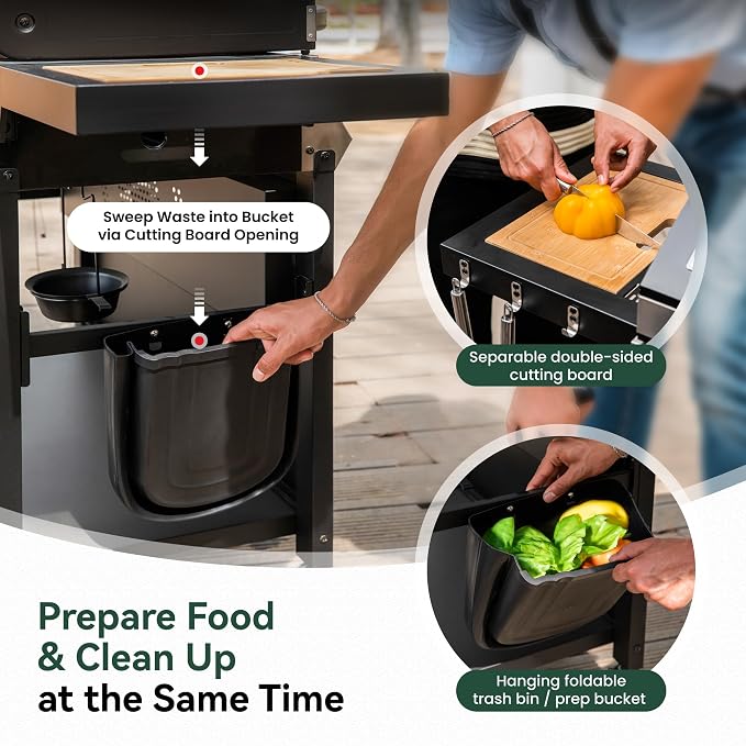 5 Burner Griddle Grill Combo, 2 in 1 Propane Gas BBQ Grill - Image 8