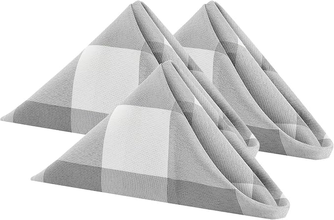 Buffalo Plaid Table Napkins Set of 50 Checkered Cloth Napkins 17x17 inch by Cupuamon