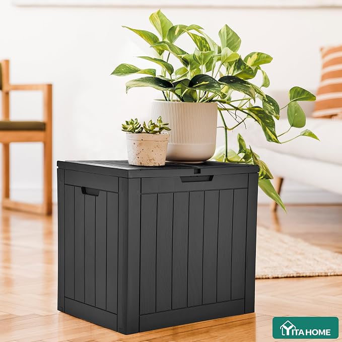 YITAHOME 31 Gallon Outdoor Storage Deck Box, Waterproof Resin Package Delivery - Image 4