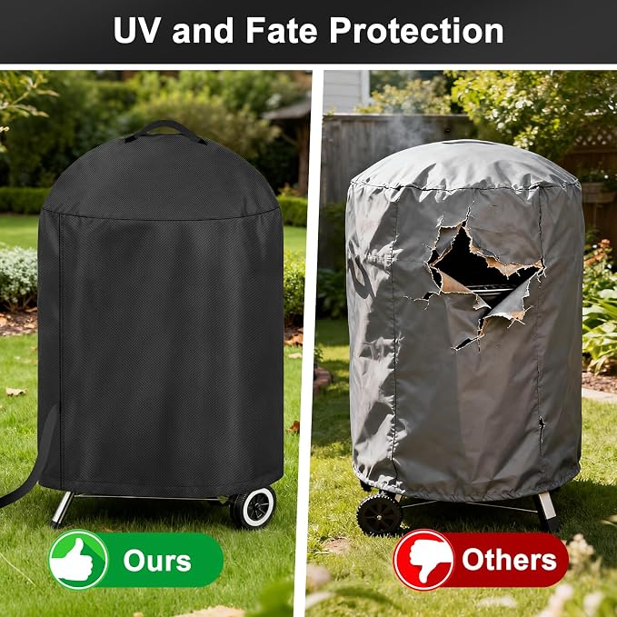 LBTING Grill Cover, 26-inch Heavy Duty 300D Oxford Waterproof Windproof UV - Image 5