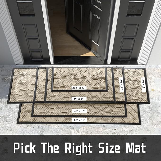 Yimobra Doormat Outdoor Entrance 29.5x17, All-Weather Waterproof Outdoor Mats - Image 2