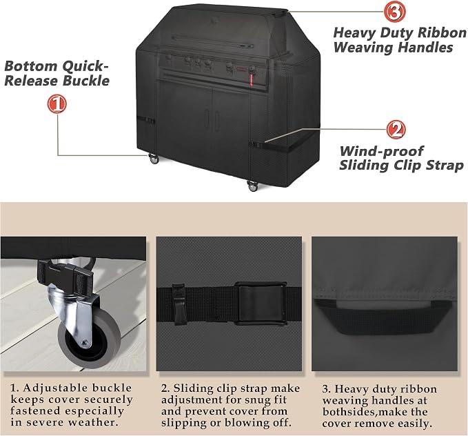 Porch Shield 54W x 24D x 46H inch Premium Gas Grill Cover Up to 52 inch - Image 4