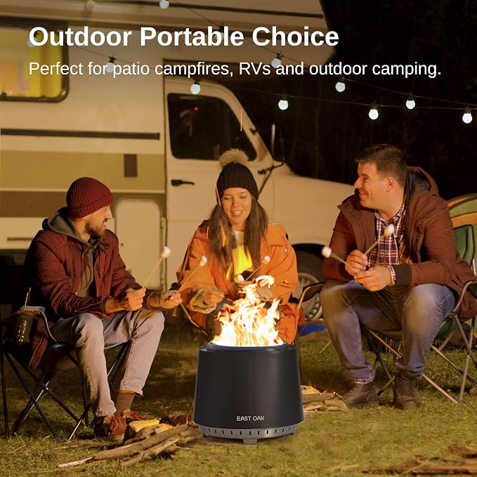 EAST OAK Camber Smokeless Fire Pit 17'', Stainless Steel Fire Pits - Image 4
