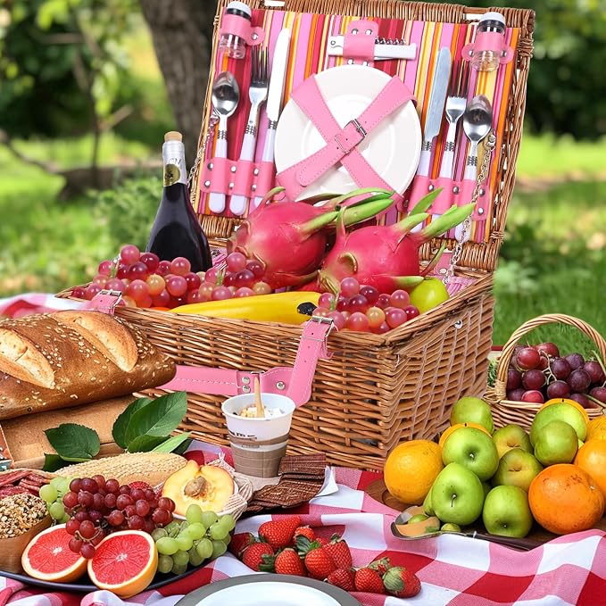 Neti Neti Wicker Picnic Basket for 4 - Image 2