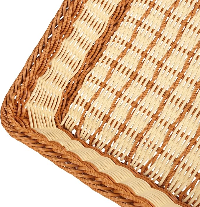 4 PCS 16x12 Inch Wicker Bread Basket, Woven Serving Basket, Tabletop Food - Image 3