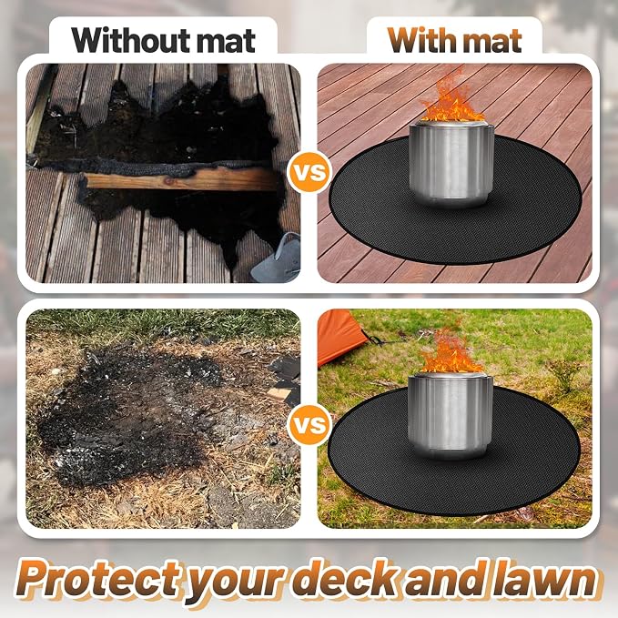 Apipi 47'' Fire Pit Mat Compatible - Image 3