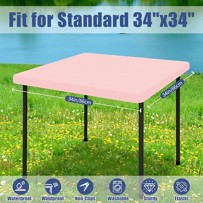Spandex Square Table Cloth 6 Pack, Elastic Fitted Tablecloths - Image 8